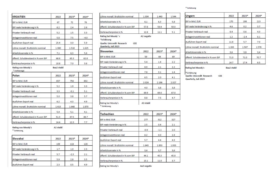 Zur wirtschaftlichen Entwicklung in CEE